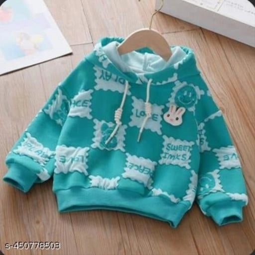 Woolen Printed Hoodie for Girls